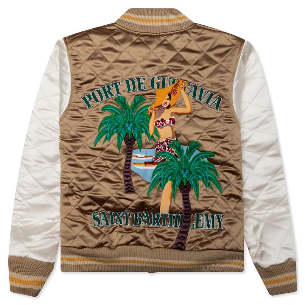 St. Barts Bomber Jacket - White/Tan Male Product Image