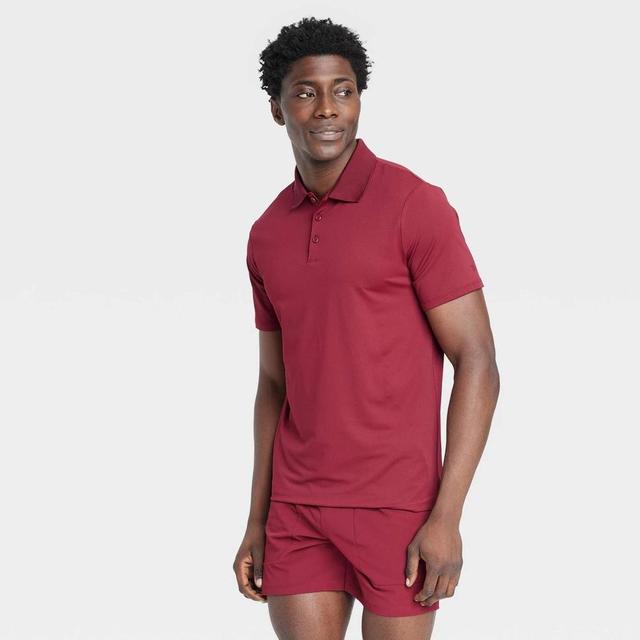 Mens Textured Polo Shirt - All In Motion Dark Red XXL Product Image