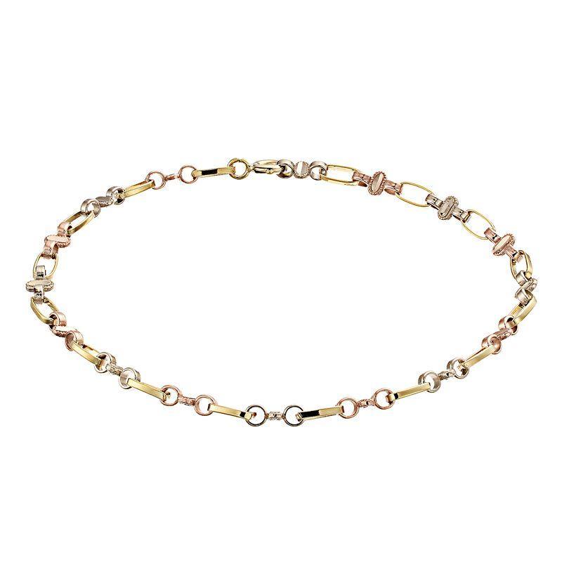 Kristen Kesho 10k Tri-Color Gold Oval Link Bracelet, Womens Tone Product Image