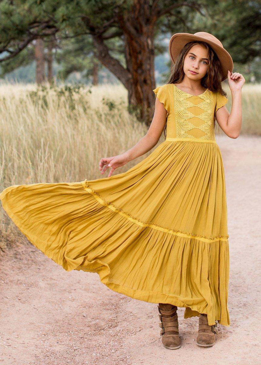 Viola Dress in Mustard Product Image