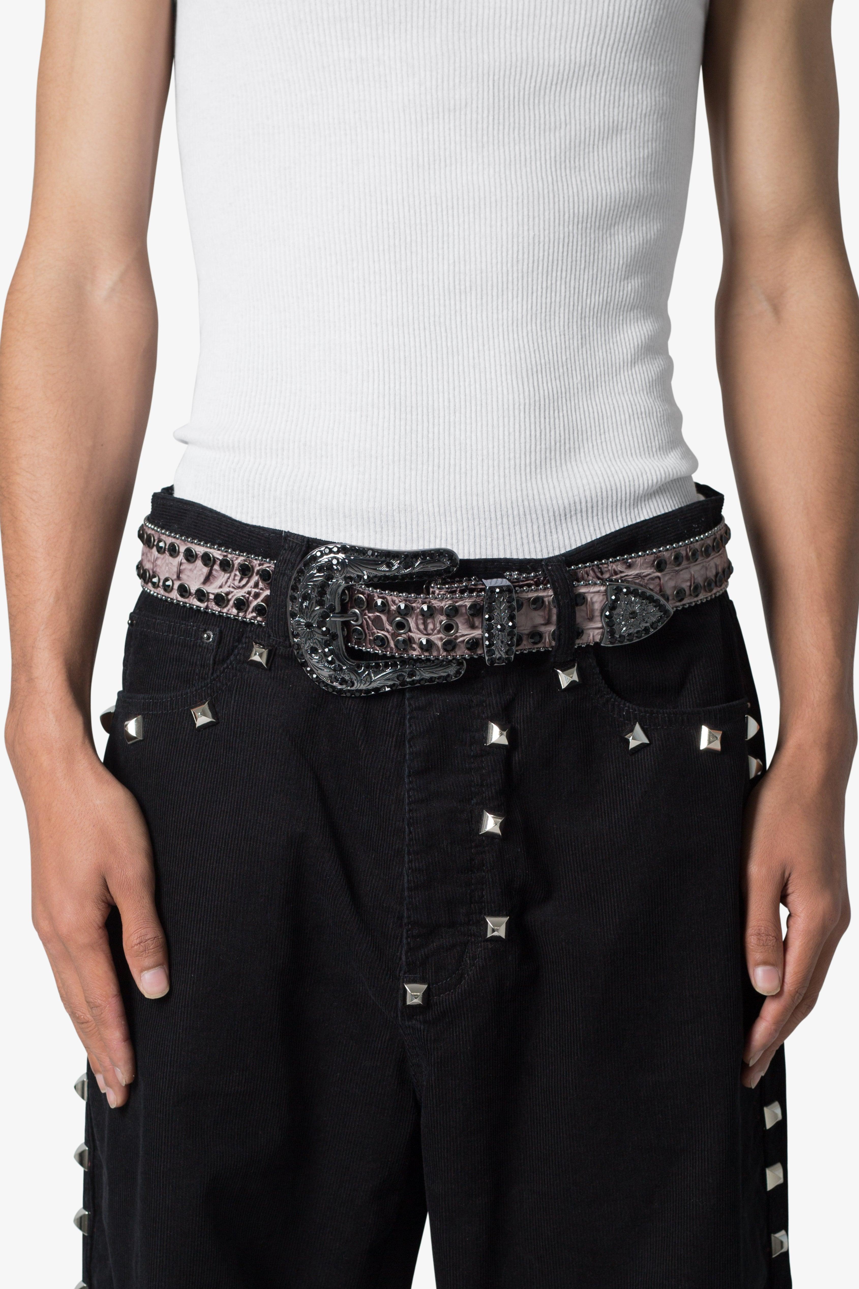 Double Row Studded Belt - Taupe Product Image