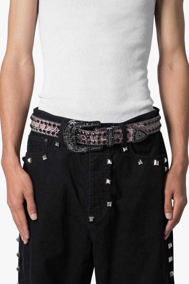 Double Row Studded Belt - Taupe Product Image