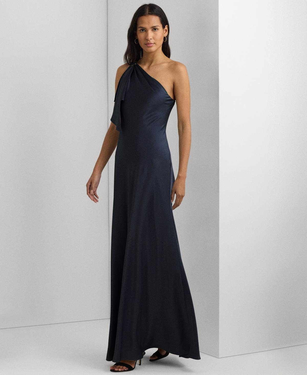 Lauren Ralph Lauren Womens One-Shoulder Satin Gown Product Image