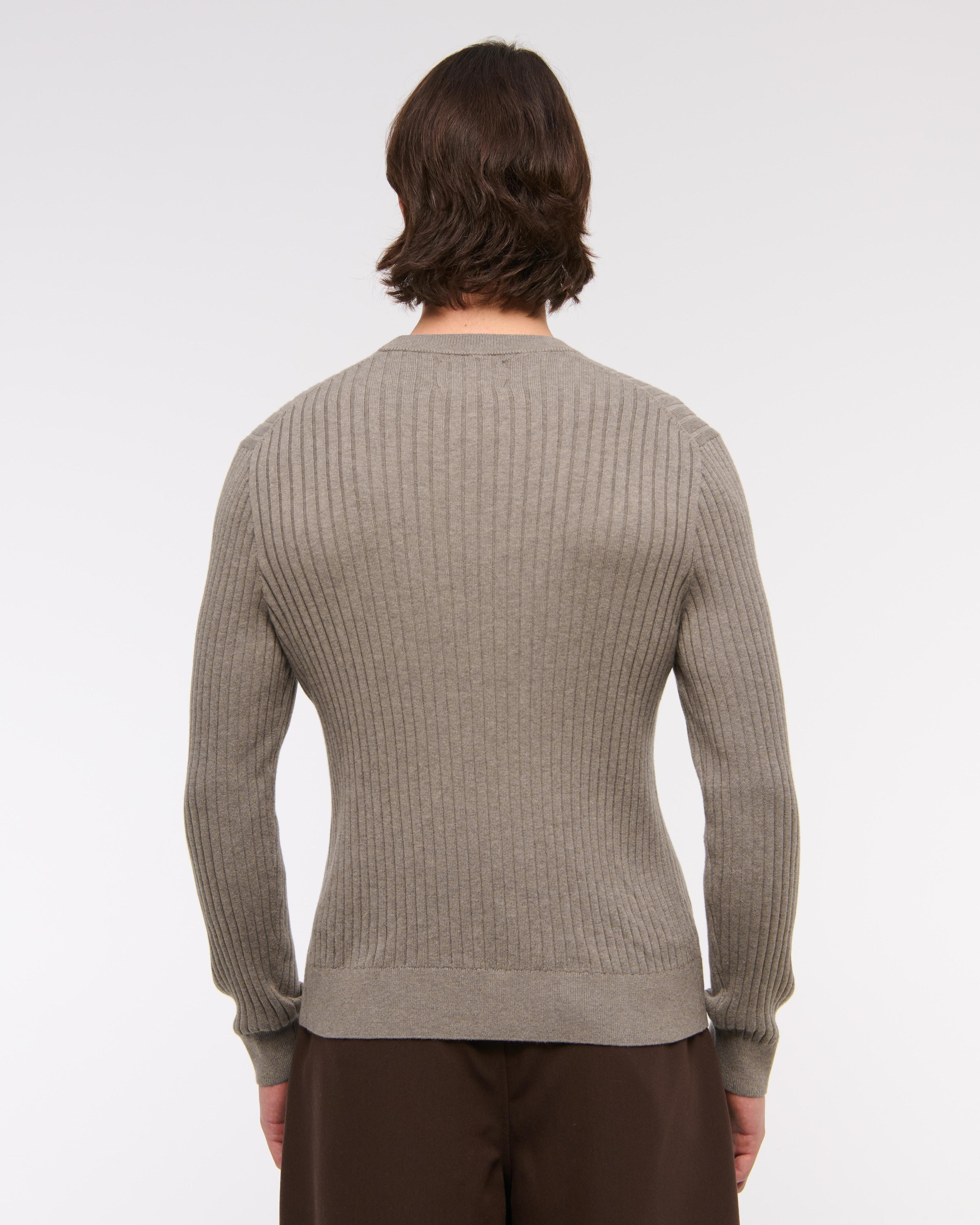 Pima Cotton Rib Stitch Crew Sweater Product Image