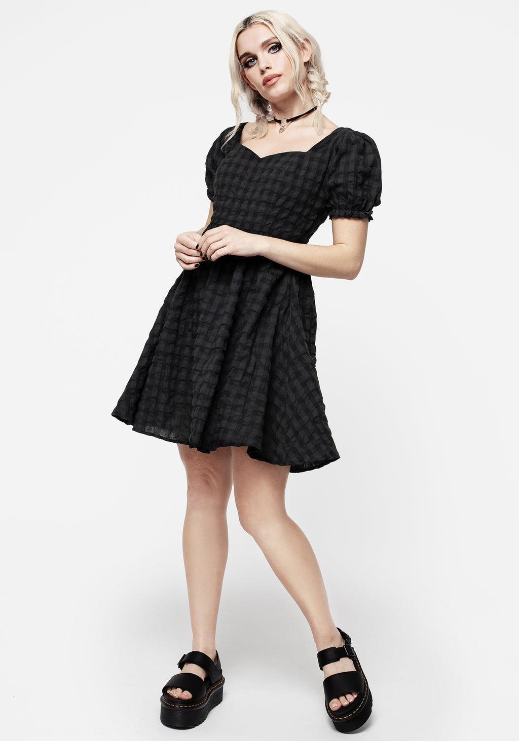 Cobalt Check Mini Dress Product Image