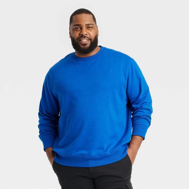 Mens Big & Tall Regular Fit Crewneck Pullover Sweatshirt - Goodfellow & Co Blue 3XLT Product Image