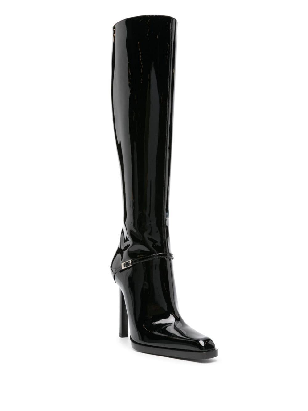 Knee-high Patent Boots In Black Product Image