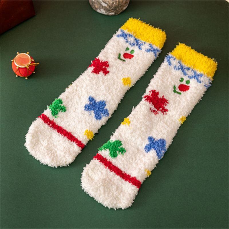 Christmas Cartoon Fleece Socks Product Image