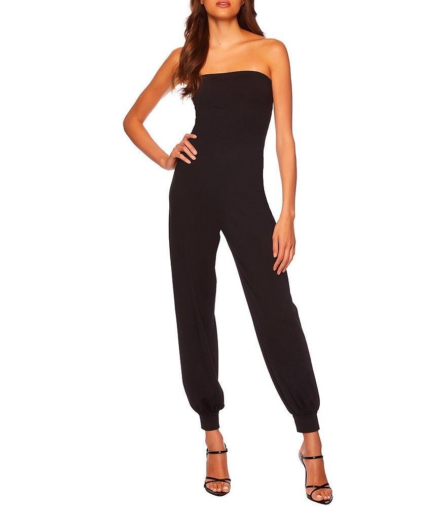 Susana Monaco Signature Stretch Knit Strapless Cuffed Ankle Jumpsuit Product Image