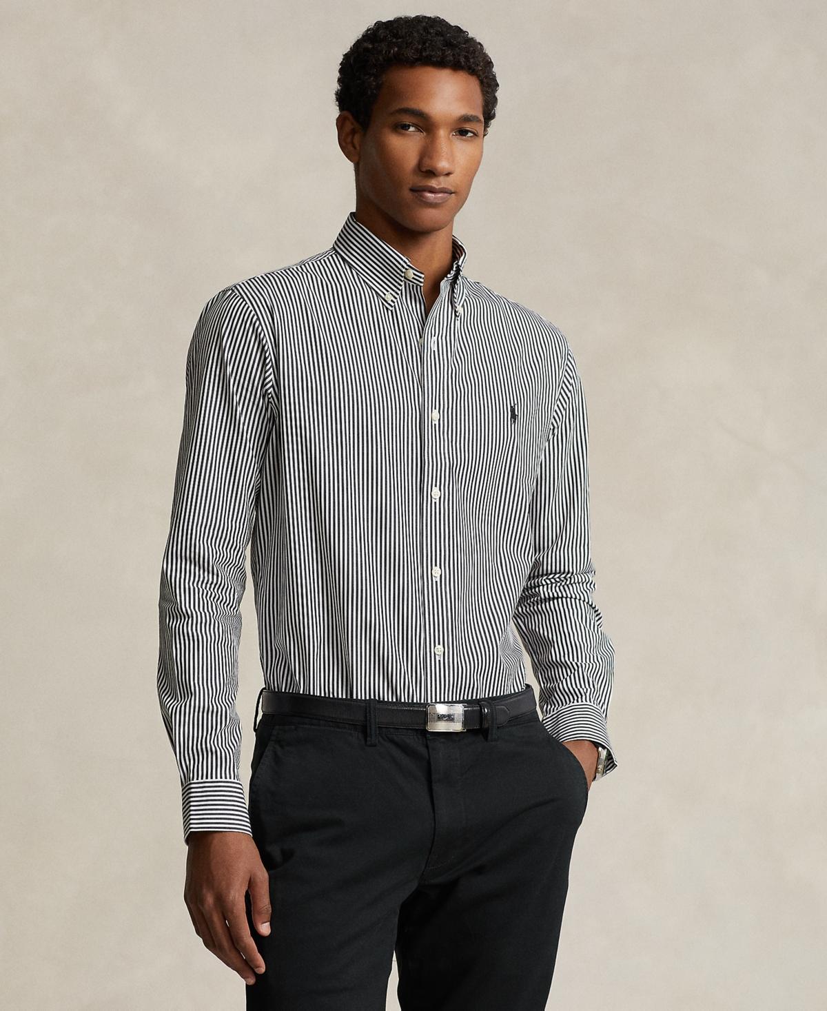 Polo Ralph Lauren Mens Classic-Fit Striped Stretch Poplin Shirt - Polo Black Product Image