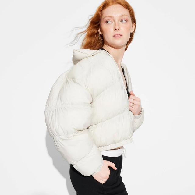 Womens Puffer Jacket - Wild Fable Off-White Product Image