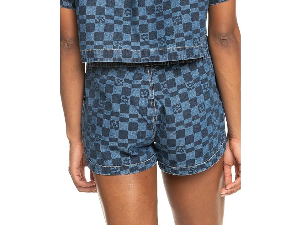 Roxy New Impossible Check Cotton Shorts Product Image