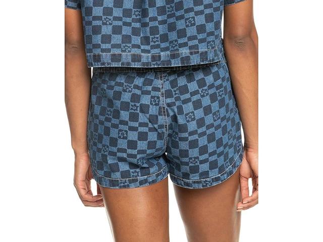 Roxy New Impossible Check Cotton Shorts Product Image