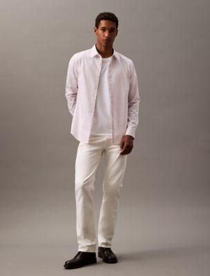 Stretch Cotton Slim Fit Thin Stripe Button-Down Shirt Product Image