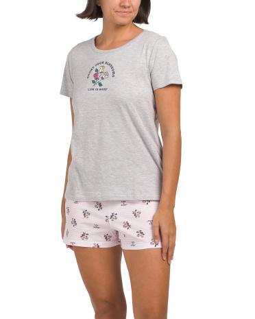 2pc T-Shirt And Shorts Pajama Set for Women Product Image