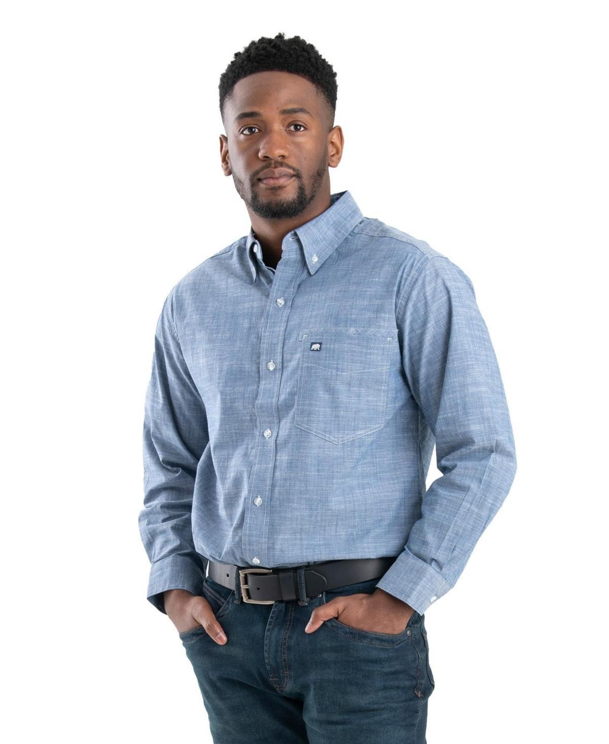 Berne Mens eman Flex Long Sleeve Chambray Button Down Shirt Product Image