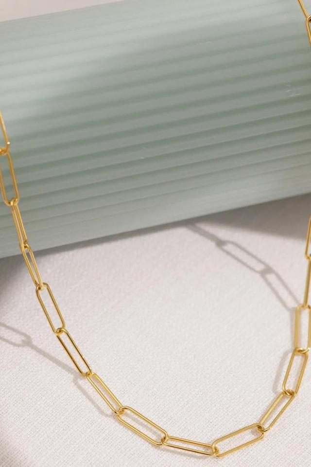 Paperclip Chain Necklace - Gold Product Image