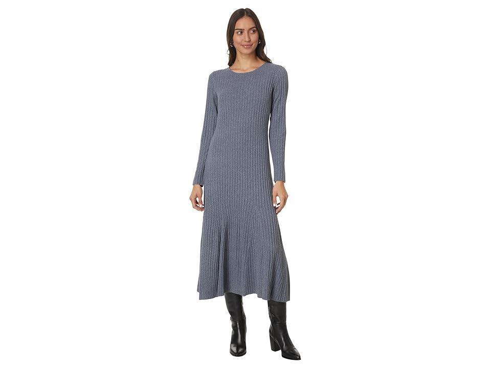 Vince Camuto Crew Neck Midi Sweater Dress (Metal Grey) Women's Clothing Product Image