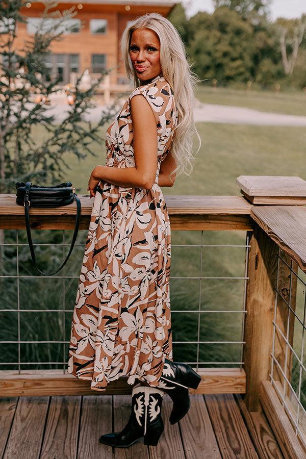 Winery Welcome Floral Midi in Camel Product Image