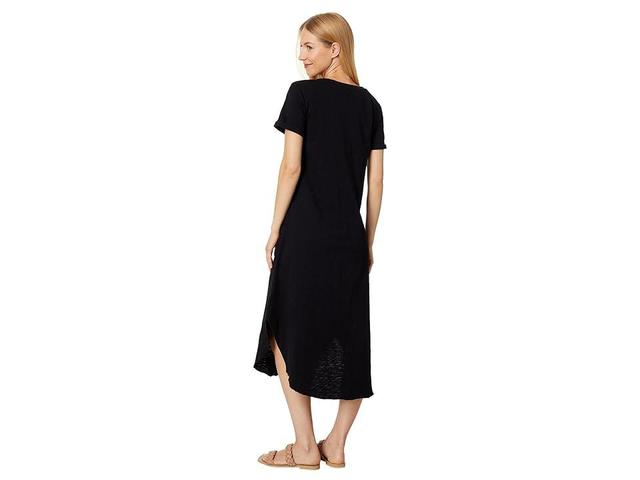 Dylan by True Grit Sunny Days Soft Slub Cotton Relaxed T-Shirt Dress (Black) Women's Clothing Product Image