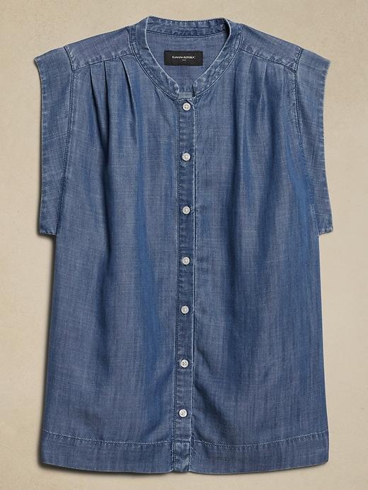 Oversized Chambray Top Product Image