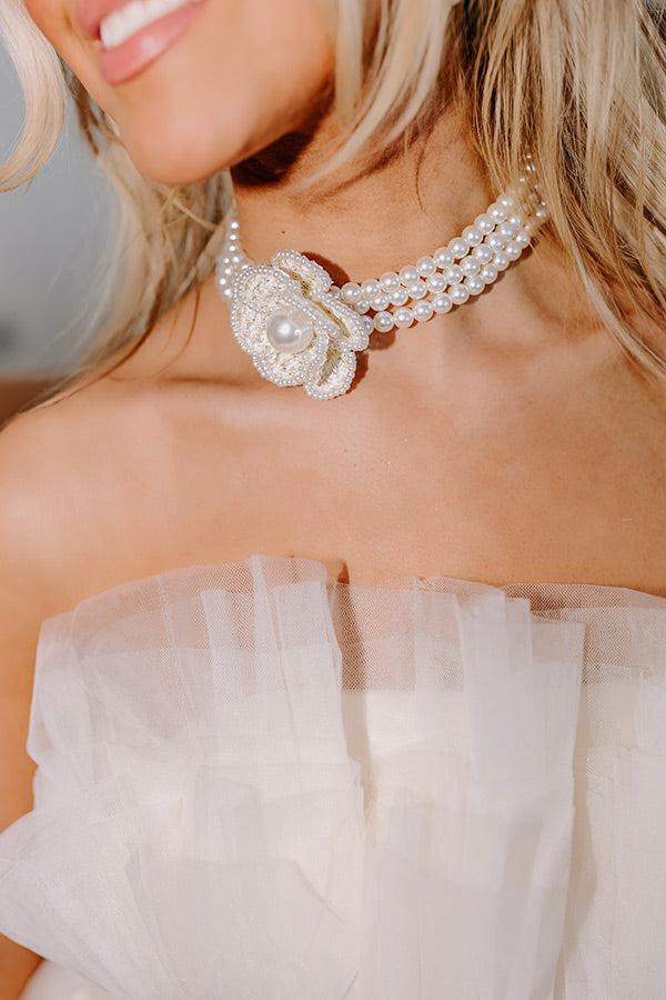 Floral Statement Pearl Choker In Ivory Product Image