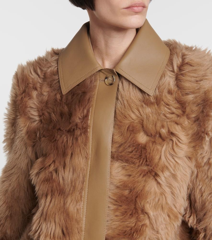 Faux-fur Coat Beige Product Image