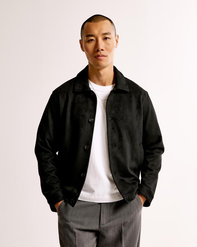 Cropped Vegan Suede Jacket Product Image