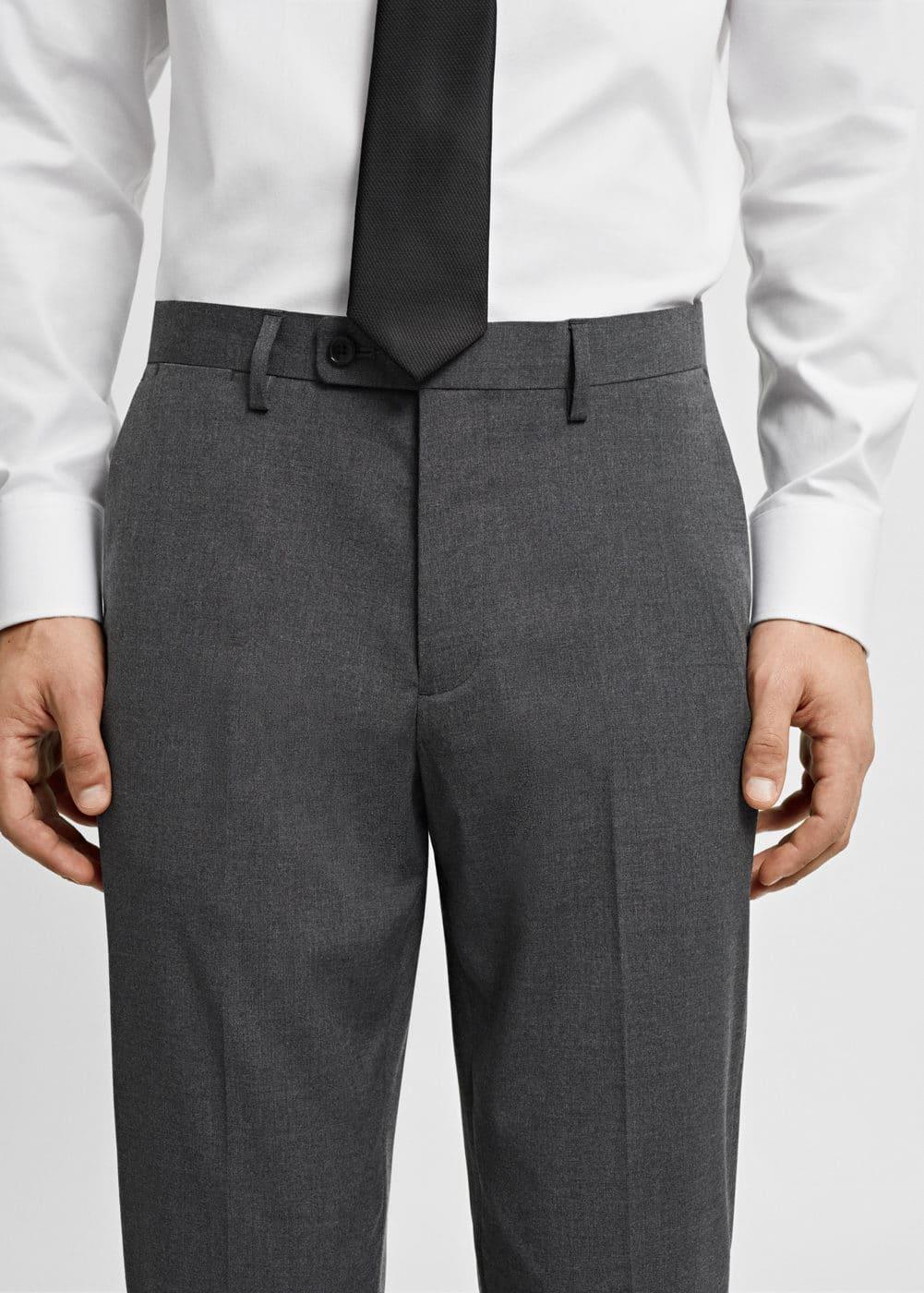 MANGO MAN - Stretch fabric slim-fit suit pants greyMen Product Image