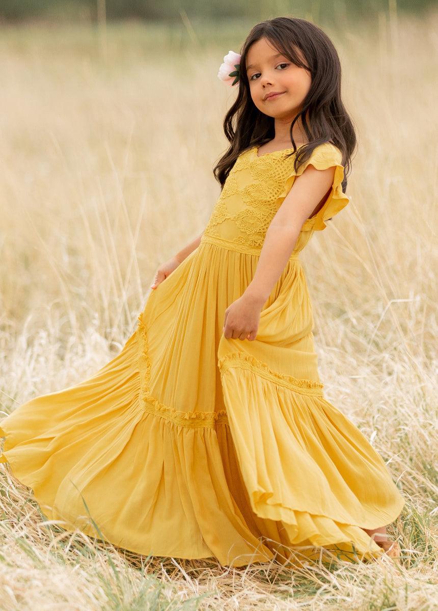 Viola Dress in Mustard Product Image