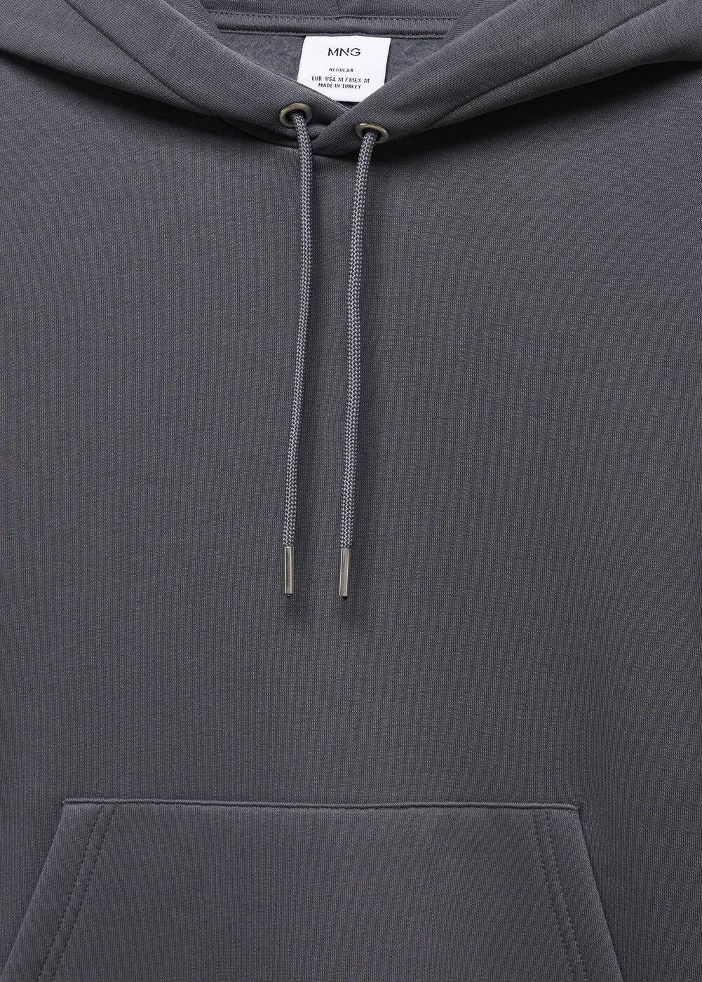 MANGO MAN - Cotton kangaroo-hooded sweatshirt dark greyMen Product Image