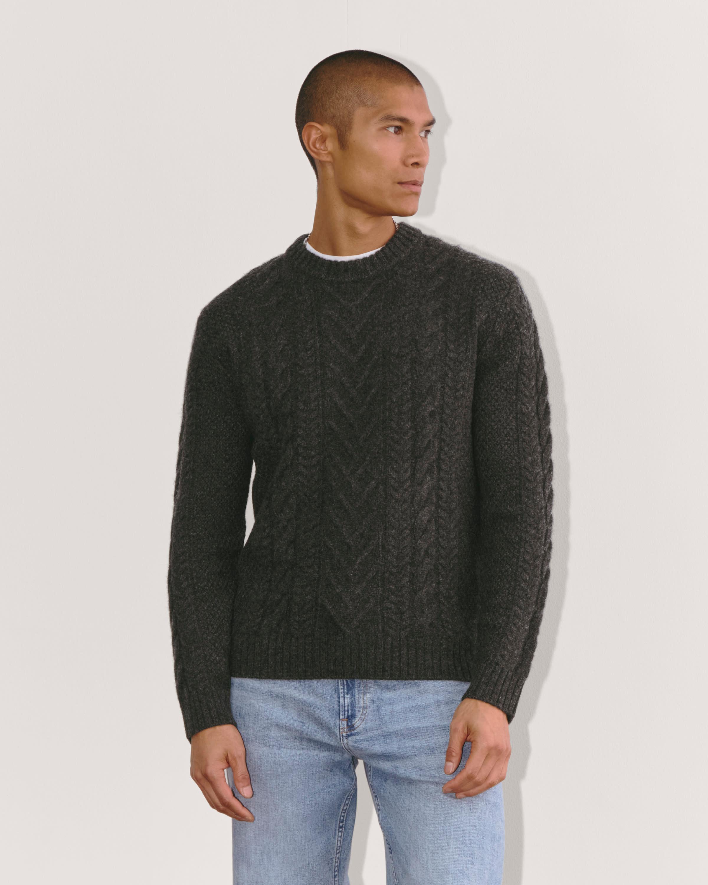 The Felted Merino Cable-Knit Crew Product Image