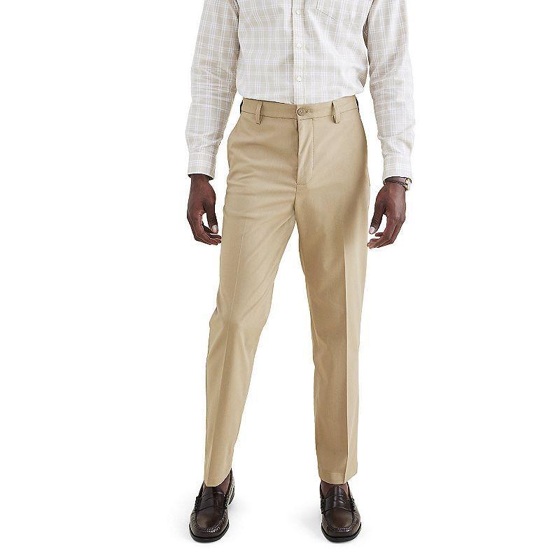 Mens Dockers Signature Go Khaki Straight Pants Beig/Green Product Image