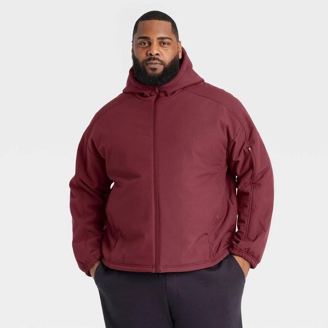 Mens Big High Pile Fleece Lined Jacket - All In Motion Berry Red 2XL Product Image