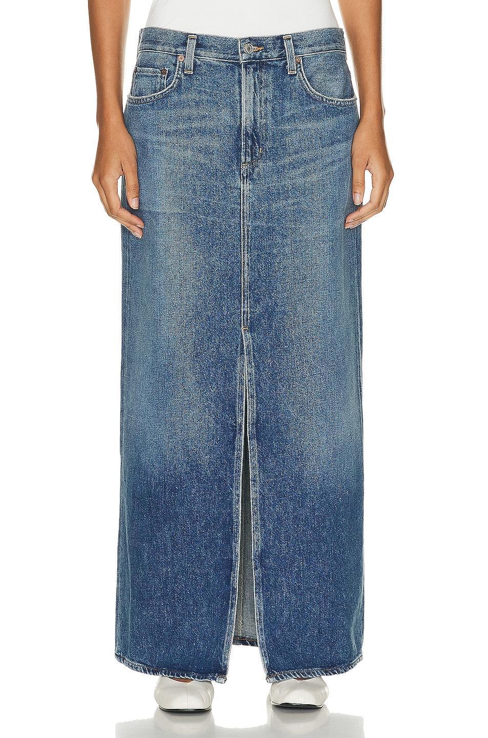 Leif Low-Slung Denim Maxi Skirt Product Image