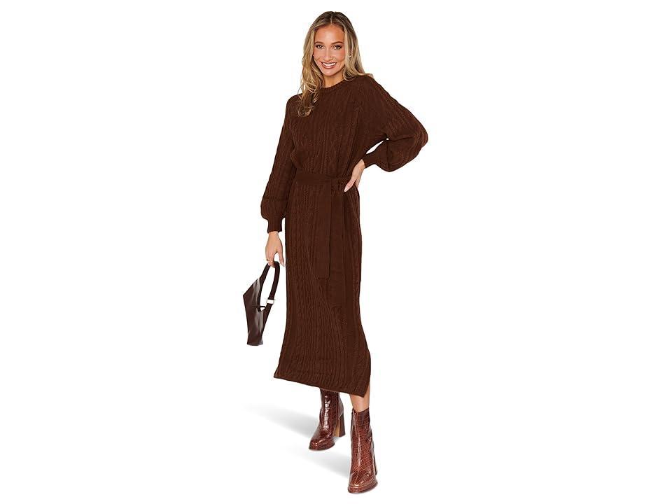 Show Me Your Mumu Barb Sweaterdress (Chocolate Cable Knit) Women's Dress Product Image