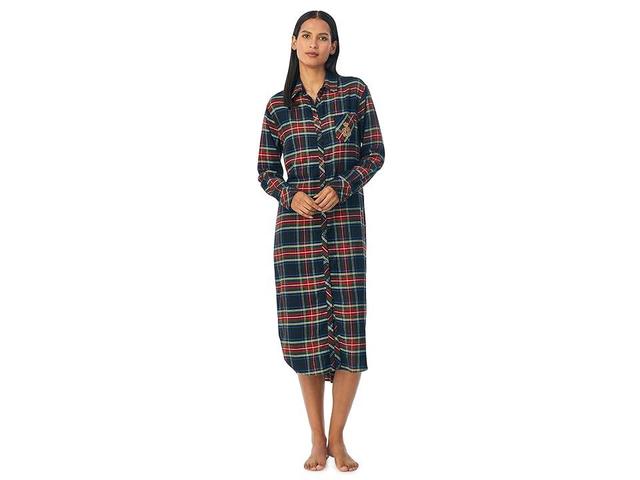 LAUREN Ralph Lauren Long Sleeve Ballet Sleepshirt Plaid) Women's Pajama Product Image