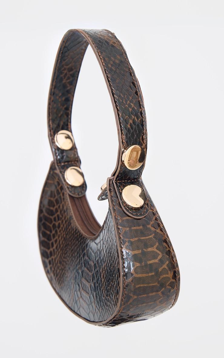 Brown Mini Croc Shoulder Bag Product Image