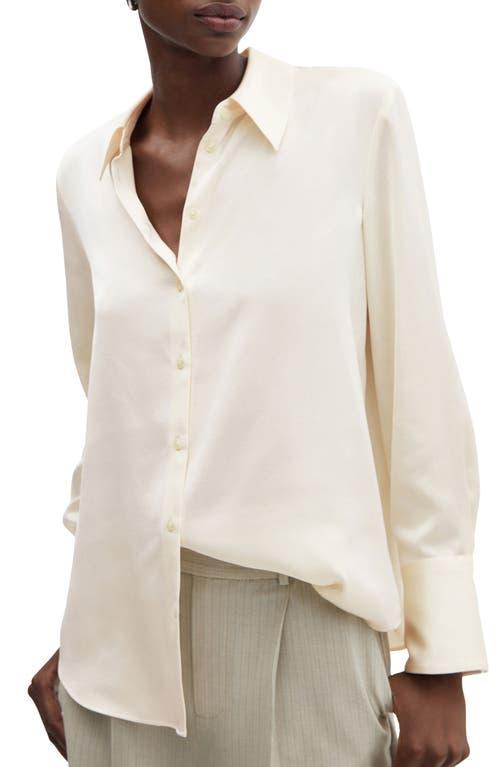 MANGO Satin Button-Up Shirt product image