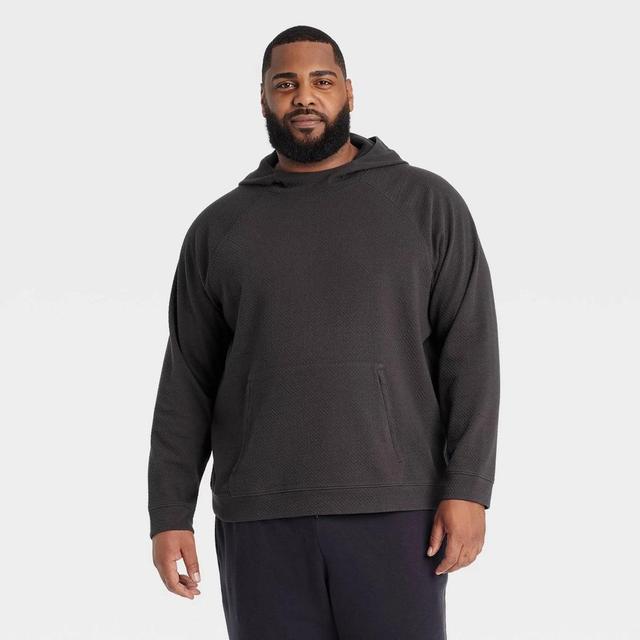 Mens Big Textured Pullover Hoodie - All In Motion Charcoal 3XL Product Image