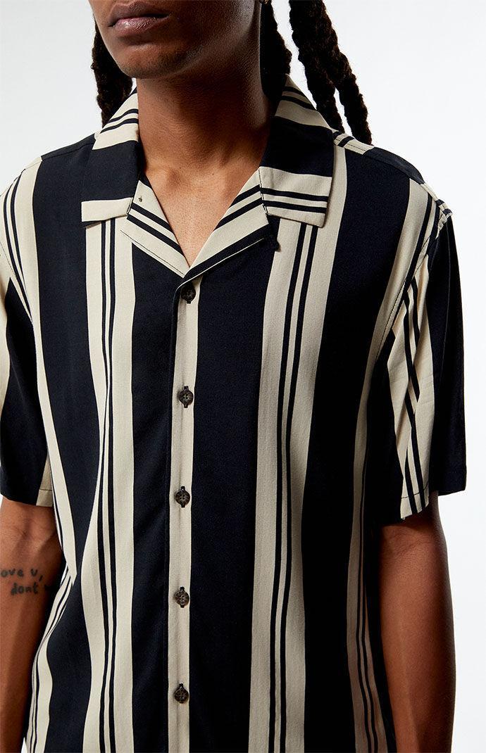 Men's Striped Camp Shirt - Product Image