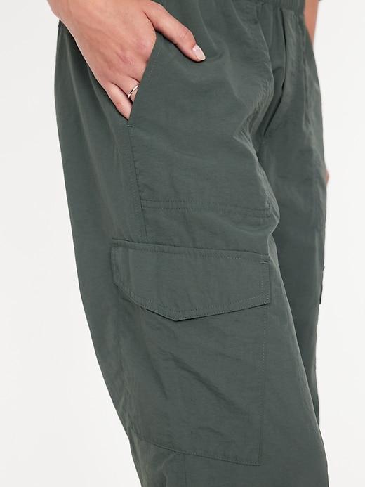 High-Waisted Ankle-Zip Cargo Joggers Product Image