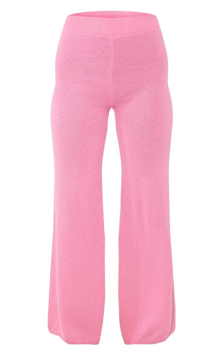 Pink Towel Knit High Waist Pants Product Image