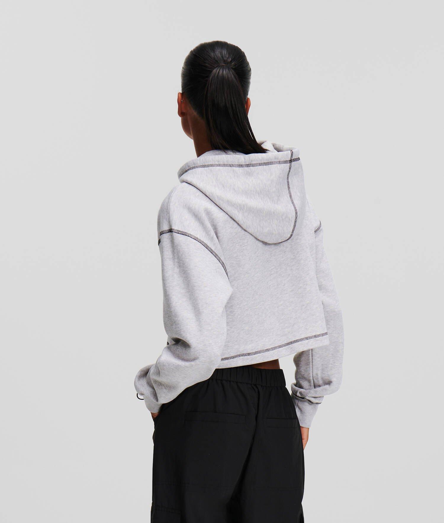 KLJ CONTRAST STITCH CROPPED HOODIE Product Image