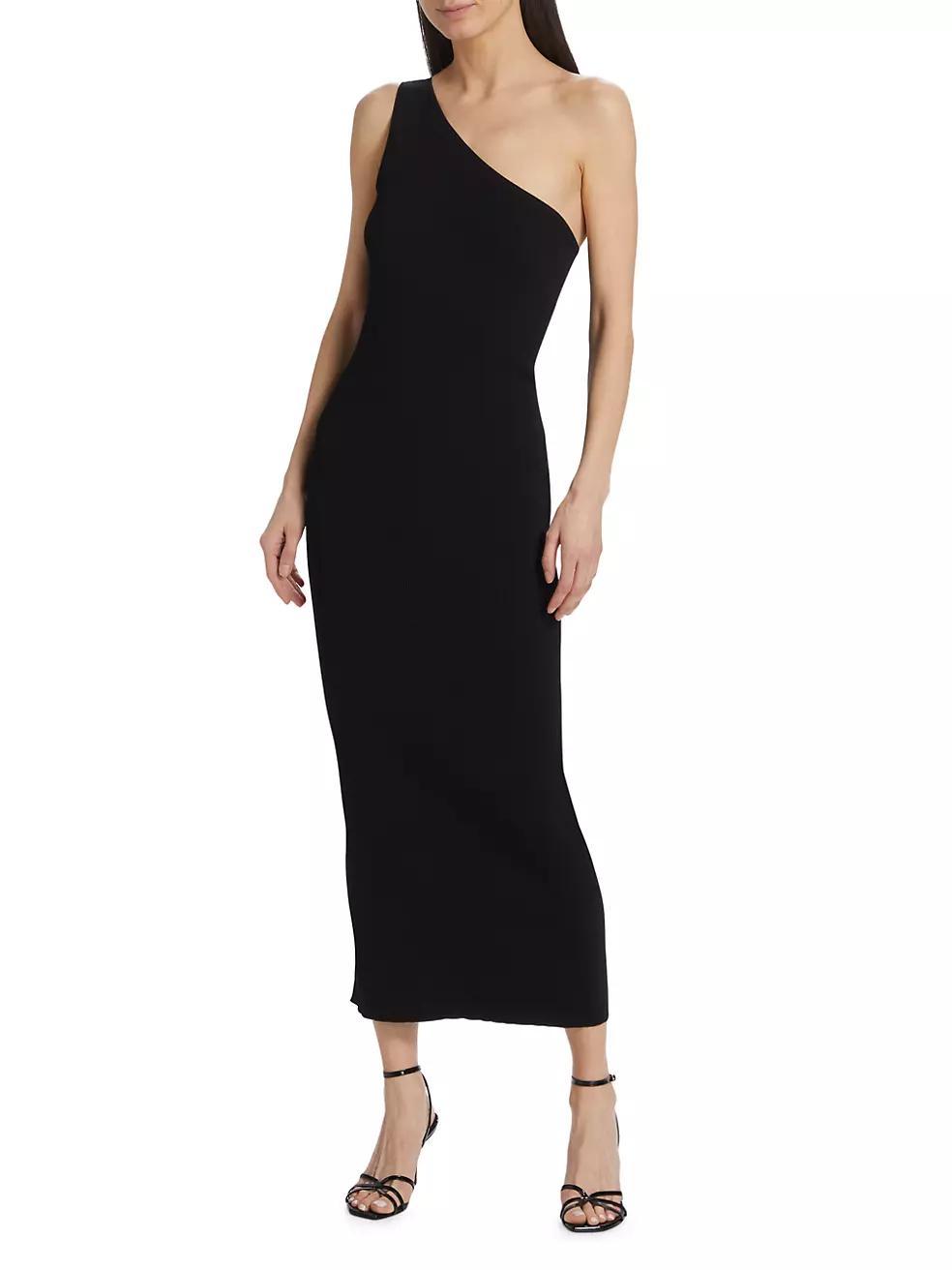 Ribbed One-Shoulder Maxi Dress Product Image