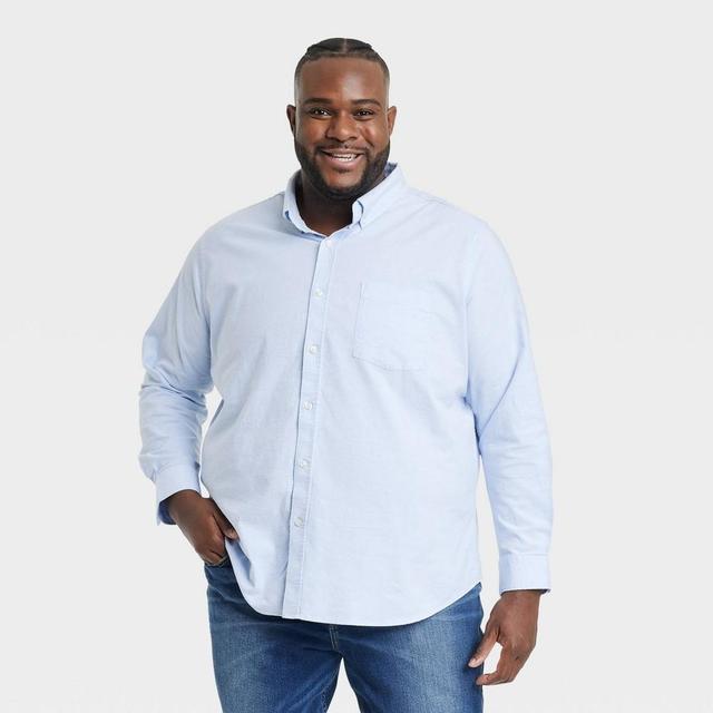 Mens Big & Tall Every Wear Long Sleeve Button-Down Shirt - Goodfellow & Co Blue 5XLT Product Image