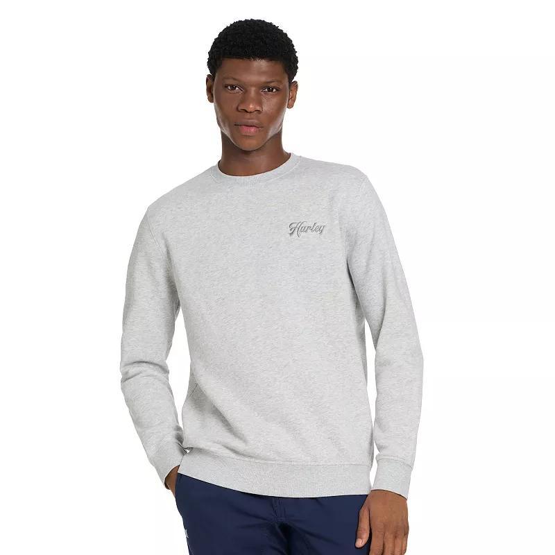 Mens Hurley Embroidered Logo Graphic Sweatshirt Light Grey Gray Product Image