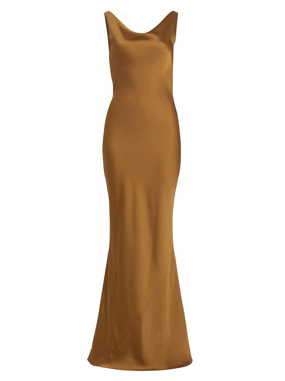 Norma Kamali Maria Gown Brown. (also in ). Product Image