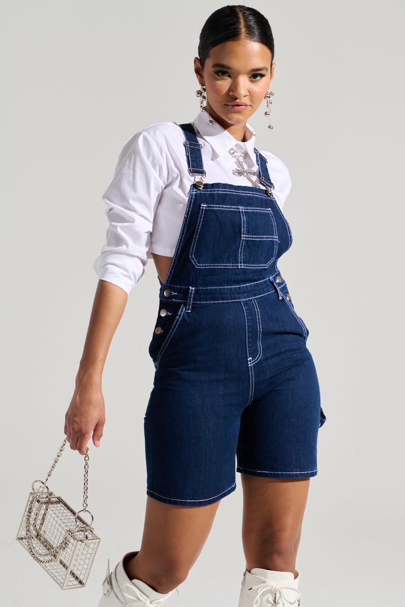 THROWING IT DOWN DENIM SHORT OVERALL Product Image