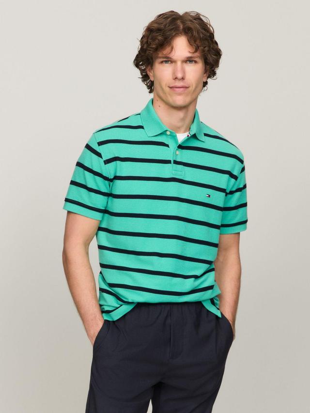 Tommy Hilfiger Men's Regular Fit Stripe Wicking Polo Product Image